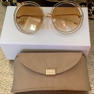 Chloe 58 mm Carlina Round Sunglasses